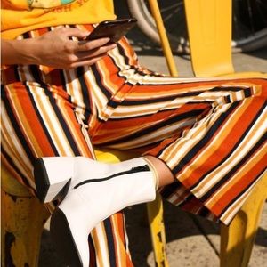 Urban Outfitters Multicolor Stripe Cropped Flare Pants
